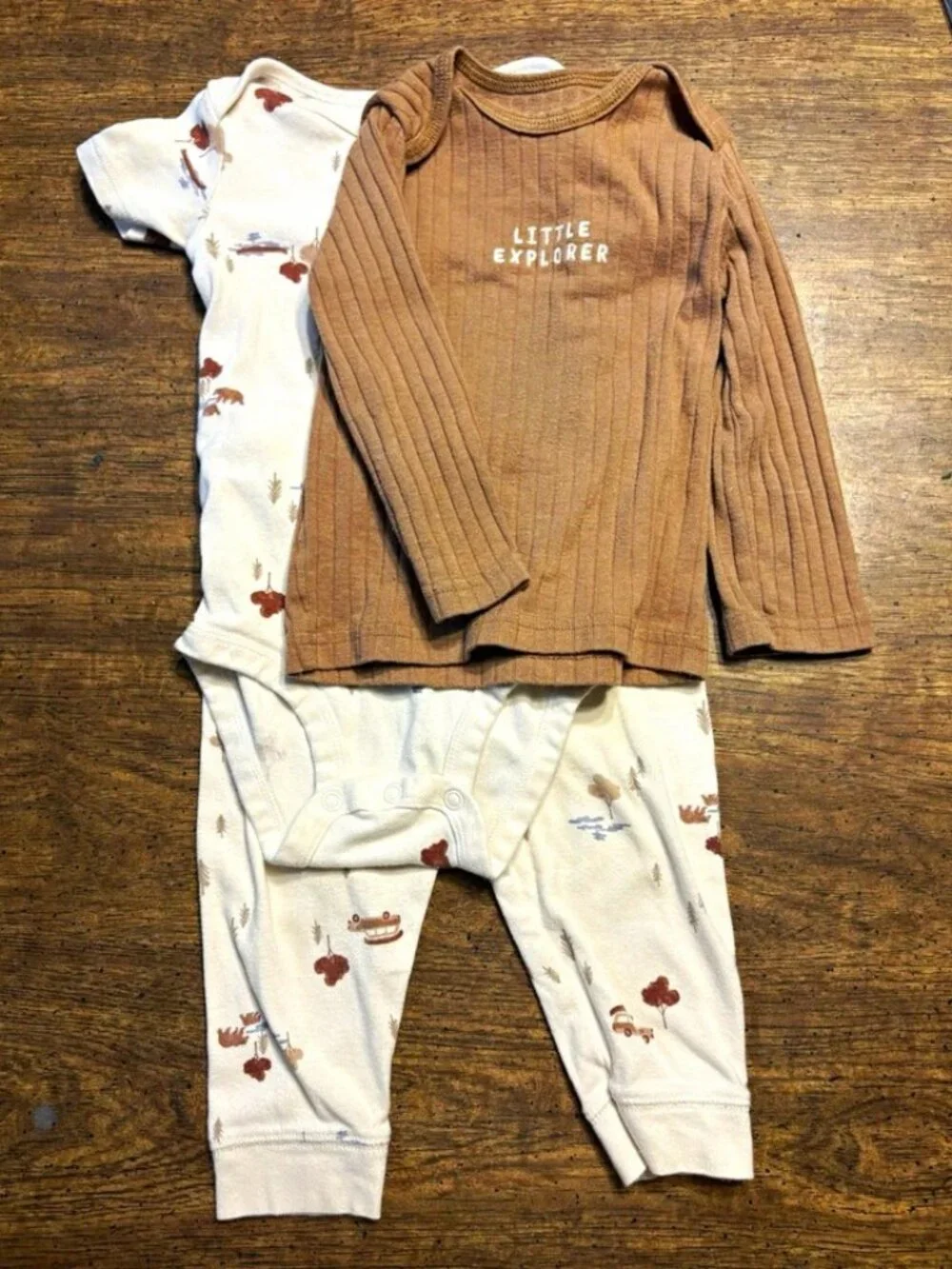 12M Carter's Just One You Baby B 3-Piece Wilderness Bodysuit Set Little Explorer